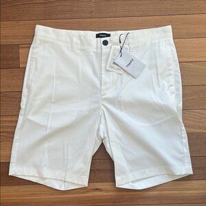 NWT Theory White Flat Front Shorts Crisp Cotton Design